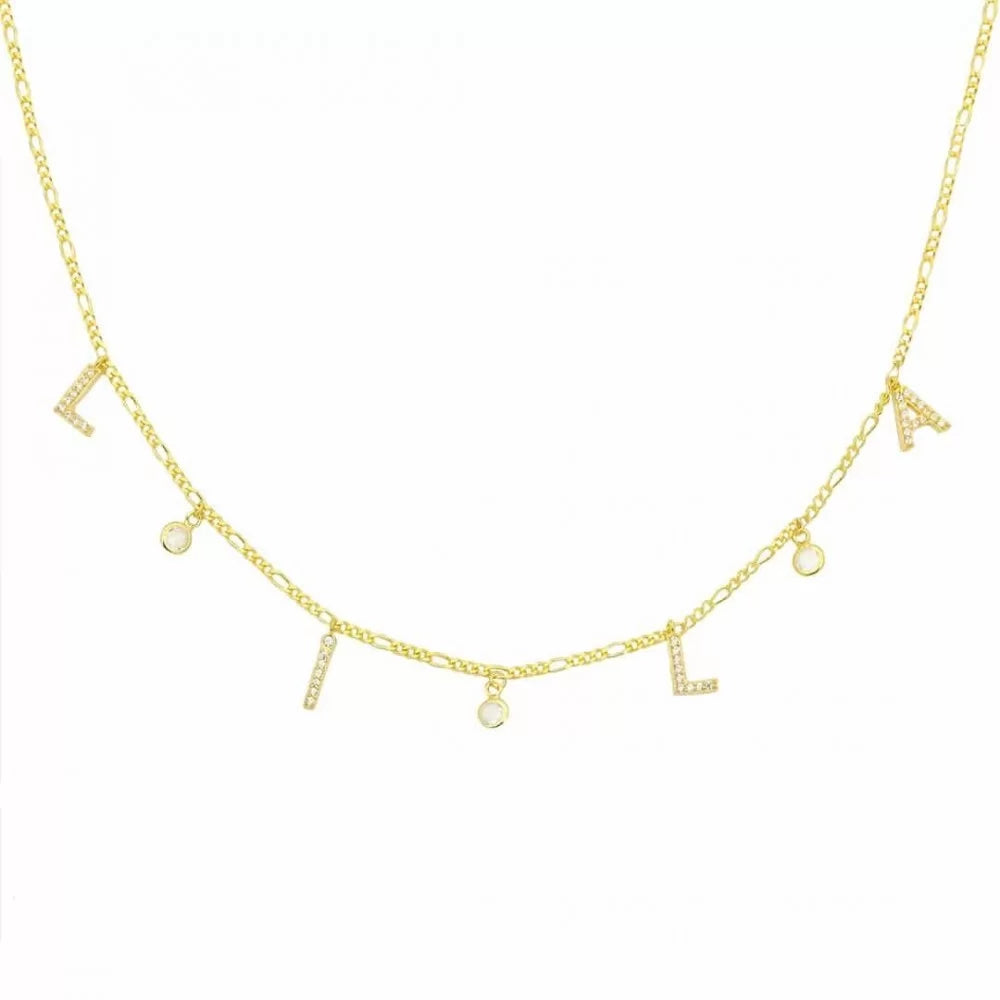 Chocker Namenskette mit Zirkonia Stein 2