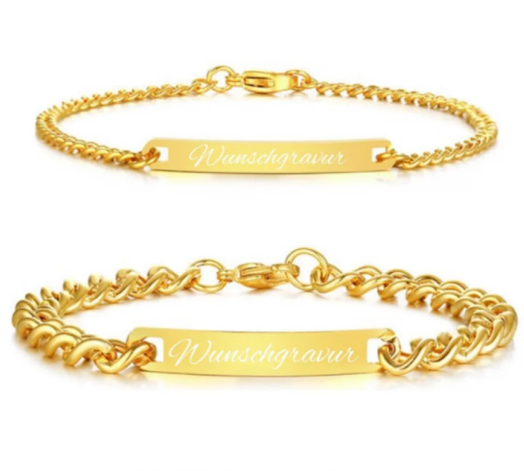 Couple Bracelets mit Gravur l GOLD