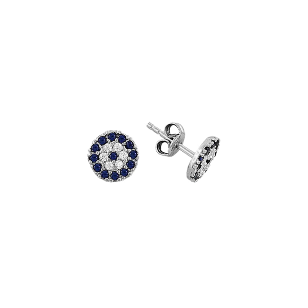 Round Nazar Eye Stud Earrings