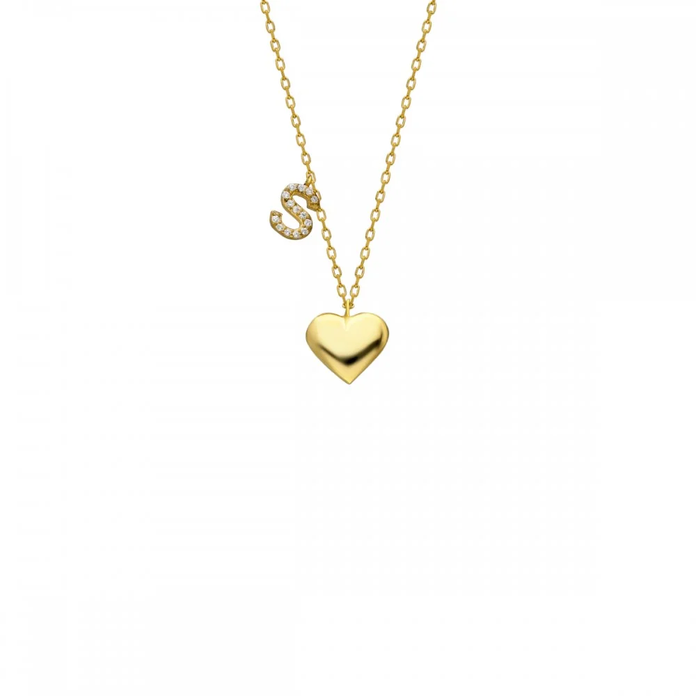 HERZ KETTE MIT WUNSCHBUCHSTABE