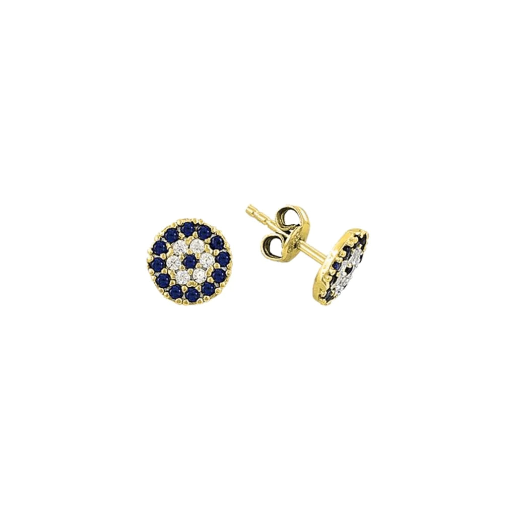 Round Nazar Eye Stud Earrings