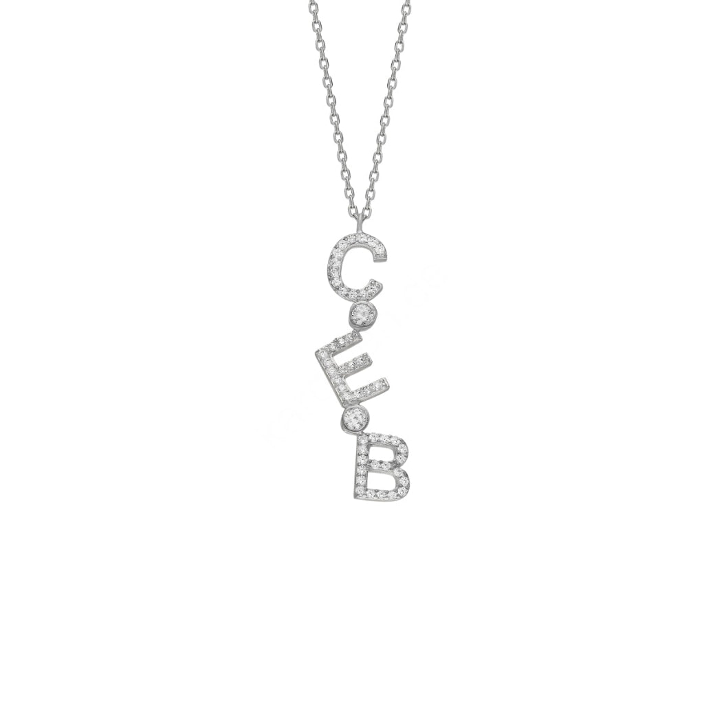 Chocker Senkrecht Zirkonia Buchstabenkette (7143386480685)